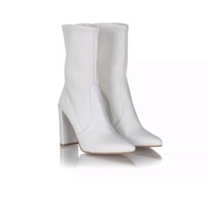 Stuart Weitzman White Sock Boots size 9.5